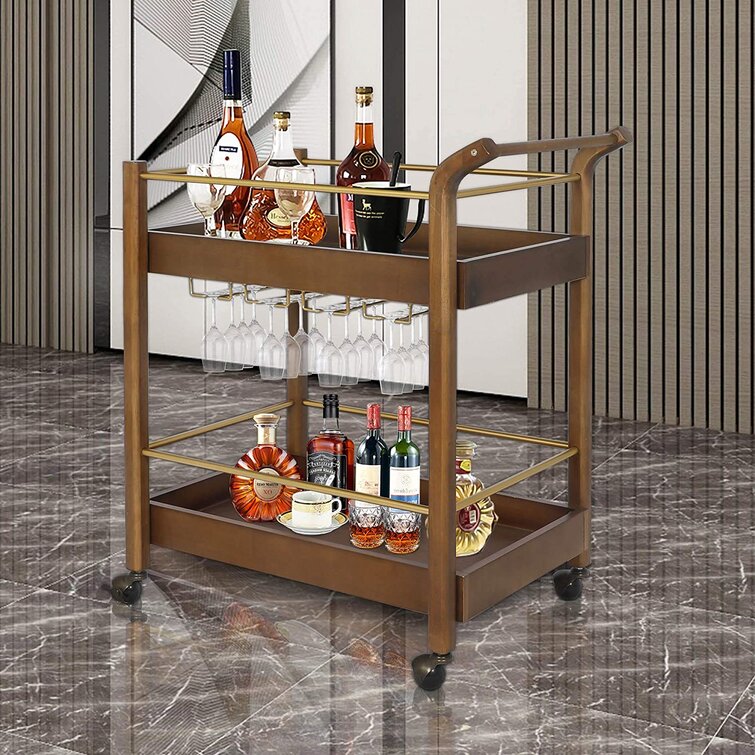 Josea 25.2'' Wide Bar Cart with Wine Bottle Storage